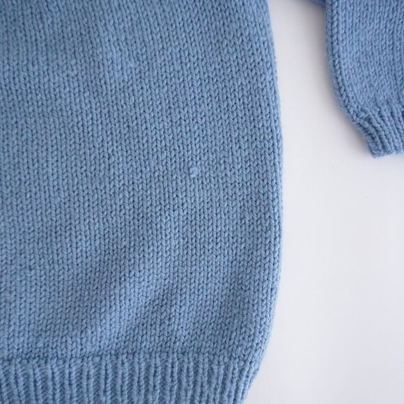 19th Avenue Blue Fair Isle Wool Sweater Peach Cream Knit Retro Cabin Winter L - Picture 5 of 10